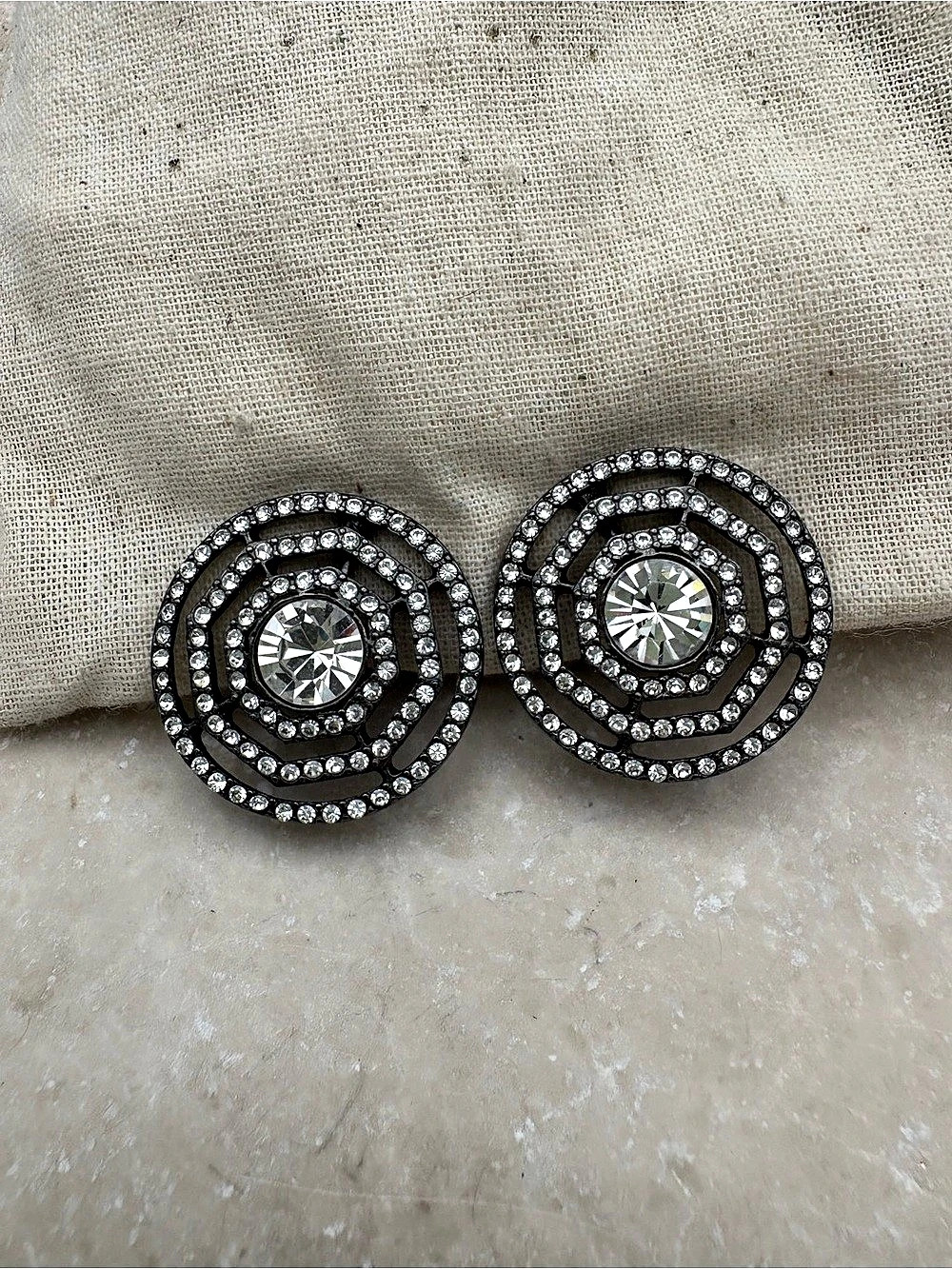 Givenchy Round Crystal Statement Earrings
